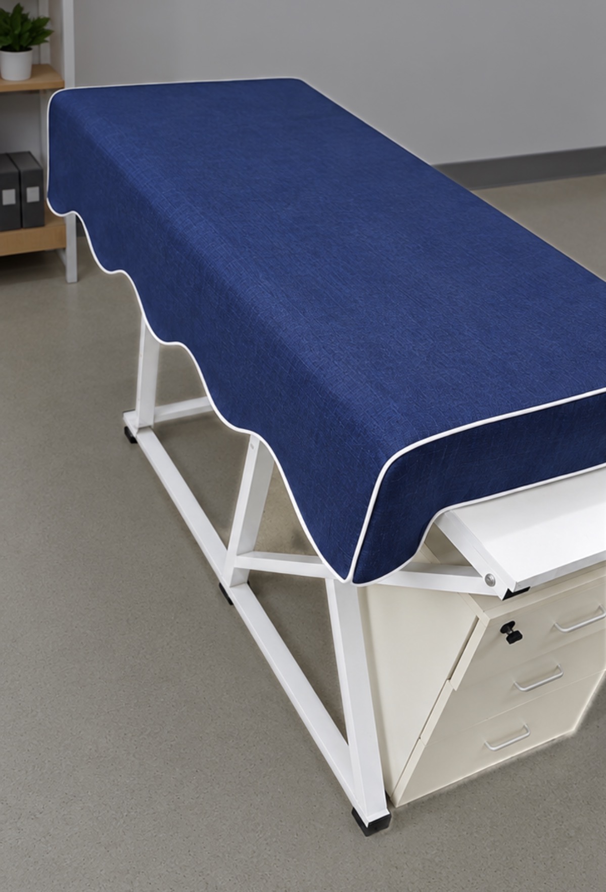 Riviera Navy Blue Limited Edition cushion with its scalloped lip and contrasting piping